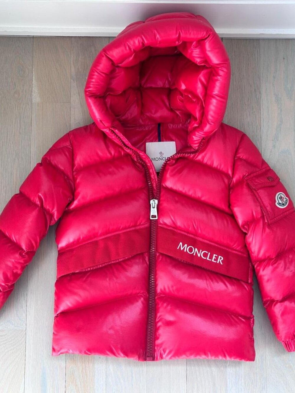Authentic Moncler Groseillier Down Jacket - Red, Kids Size 8Y